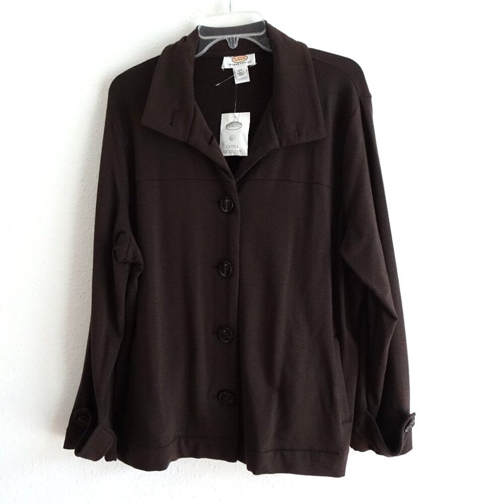 Talbots Button Front Top Overshirt Shacket Women'… - image 1